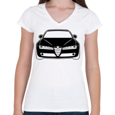 PRINTFASHION Alfa Romeo 159 003 - Női V-nyakú póló - Fehér