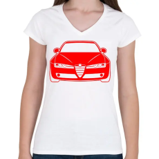 PRINTFASHION Alfa Romeo 159 005 - Női V-nyakú póló - Fehér