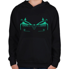 PRINTFASHION Alfa Romeo 159 türkiz - Gyerek kapucnis pulóver - Fekete