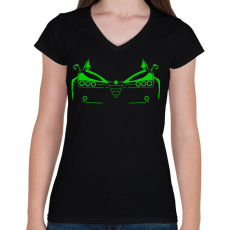 PRINTFASHION Alfa Romeo 159 zöld  - Női V-nyakú póló - Fekete
