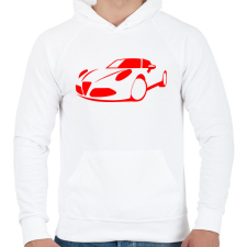 PRINTFASHION Alfa Romeo 8c 02 - Férfi kapucnis pulóver - Fehér férfi pulóver, kardigán