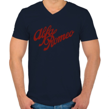PRINTFASHION Alfa Romeo bordó - Férfi V-nyakú póló - Sötétkék férfi póló