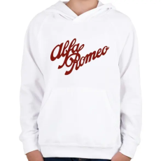 PRINTFASHION Alfa Romeo bordó - Gyerek kapucnis pulóver - Fehér
