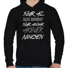 PRINTFASHION Alfa Romeo - Férfi kapucnis pulóver - Fekete férfi pulóver, kardigán