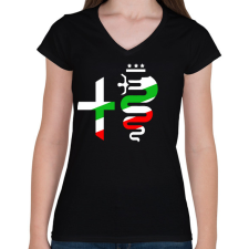 PRINTFASHION Alfa Romeo  - Női V-nyakú póló - Fekete női póló