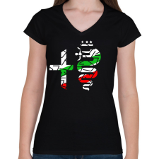 PRINTFASHION Alfa Romeo  - Női V-nyakú póló - Fekete női póló
