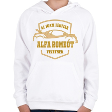 PRINTFASHION Alfa Romeo sofőr - Gyerek kapucnis pulóver - Fehér gyerek pulóver, kardigán