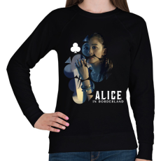 PRINTFASHION Alice in borderland KUINA FEHÉR - Női pulóver - Fekete