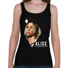 PRINTFASHION Alice in borderland shuntaro fehér - Női atléta - Fekete női trikó