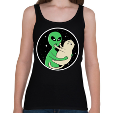 PRINTFASHION Alien és macska - Női atléta - Fekete