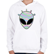 PRINTFASHION Alien - Gyerek kapucnis pulóver - Fehér