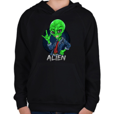 PRINTFASHION Alien - Gyerek kapucnis pulóver - Fekete