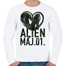 PRINTFASHION alien május 1 - Férfi pulóver - Fehér