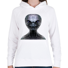 PRINTFASHION Alien - Női kapucnis pulóver - Fehér