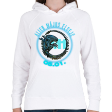 PRINTFASHION alien_plo01 - Női kapucnis pulóver - Fehér