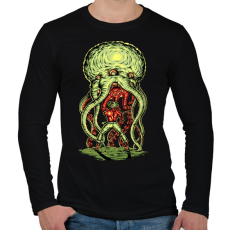 PRINTFASHION Alien támadás - Férfi hosszú ujjú póló - Fekete