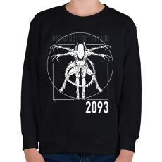 PRINTFASHION Alien Xenomorph - Gyerek pulóver - Fekete