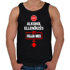 PRINTFASHION ALKOHOL ELLENŐRZÉS - Férfi atléta - Fekete női trikó