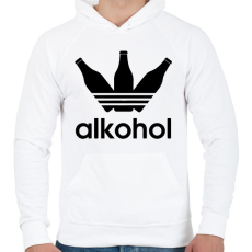 PRINTFASHION Alkohol - Férfi kapucnis pulóver - Fehér