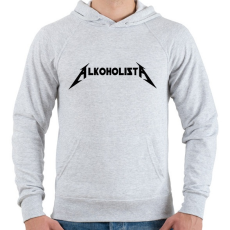 PRINTFASHION Alkoholista - Metallica paródia 1 - Férfi kapucnis pulóver - Sport szürke
