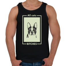 PRINTFASHION ALL CATS BITCHES - Férfi atléta - Fekete