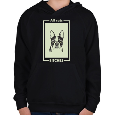 PRINTFASHION ALL CATS BITCHES - Gyerek kapucnis pulóver - Fekete