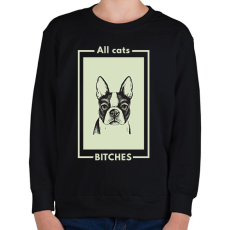 PRINTFASHION ALL CATS BITCHES - Gyerek pulóver - Fekete