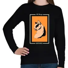 PRINTFASHION ALL DOG BITCHES - Női pulóver - Fekete női pulóver, kardigán