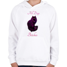 PRINTFASHION all dogs bitches - Gyerek kapucnis pulóver - Fehér gyerek pulóver, kardigán