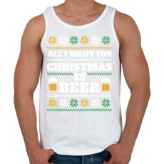 PRINTFASHION All I want for christmas is beer - Férfi atléta - Fehér