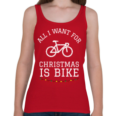 PRINTFASHION ALL I WANT FOR CHRISTMAS IS BIKE - Női atléta - Cseresznyepiros