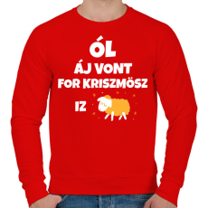 PRINTFASHION ALL I WANT FOR CHRISTMAS IS JUH - Férfi pulóver - Piros