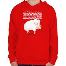 PRINTFASHION ALL I WANT FOR CHRISTMAS IS JUH  - Gyerek kapucnis pulóver - Piros gyerek pulóver, kardigán