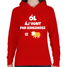 PRINTFASHION ALL I WANT FOR CHRISTMAS IS JUH - Női kapucnis pulóver - Piros