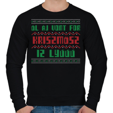 PRINTFASHION ALL I WANT FOR CHRISTMAS IS YOU 2 - Férfi pulóver - Fekete