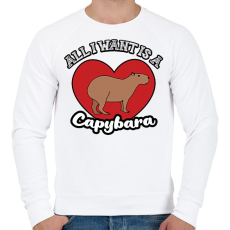 PRINTFASHION All I want is a capybara - Férfi pulóver - Fehér