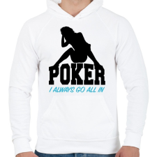 PRINTFASHION All in póker - Férfi kapucnis pulóver - Fehér férfi pulóver, kardigán
