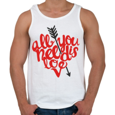 PRINTFASHION All u need is love - Férfi atléta - Fehér atléta, trikó
