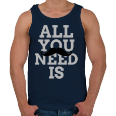 PRINTFASHION All you need is bajúsz - Férfi atléta - Sötétkék