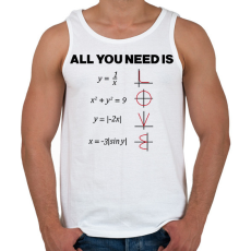 PRINTFASHION All you need is LOVE - Férfi atléta - Fehér