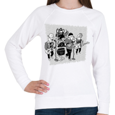 PRINTFASHION Állat zenekar - Női pulóver - Fehér női pulóver, kardigán