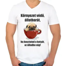 PRINTFASHION allatbarat-001 - Férfi V-nyakú póló - Fehér férfi póló