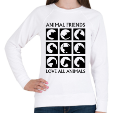 PRINTFASHION Állatbarát - Női pulóver - Fehér női pulóver, kardigán