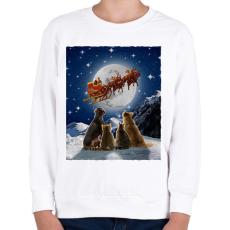PRINTFASHION Állati karácsony - Gyerek pulóver - Fehér