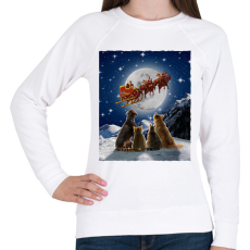 PRINTFASHION Állati karácsony - Női pulóver - Fehér