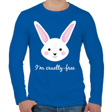 PRINTFASHION Állatkísérlet-mentes - Férfi hosszú ujjú póló - Királykék férfi póló