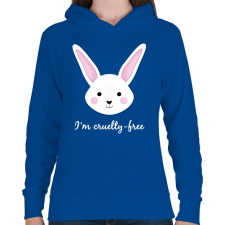 PRINTFASHION Állatkísérlet-mentes - Női kapucnis pulóver - Királykék női pulóver, kardigán