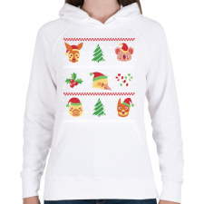 PRINTFASHION Állatos csúnya pulcsi - Női kapucnis pulóver - Fehér női pulóver, kardigán