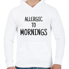 PRINTFASHION Allergiás a reggelekre - Férfi kapucnis pulóver - Fehér férfi pulóver, kardigán