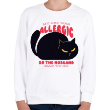 PRINTFASHION Allergiás macska - Gyerek pulóver - Fehér gyerek pulóver, kardigán